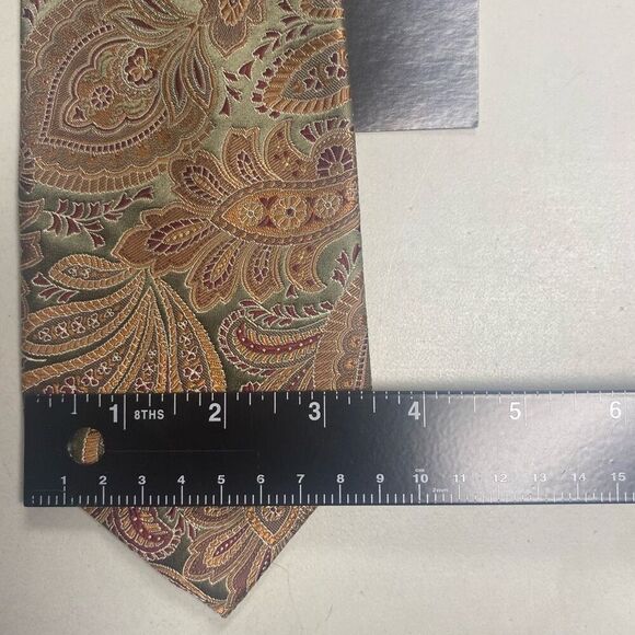 JoS.A.BANK Signature Collection Gray Gold Paisley Silk Tie New With Tags - Picture 8 of 11